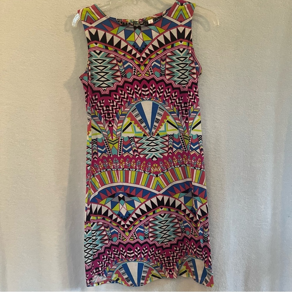 Xhilaration Colorful Geometric Midi Dress